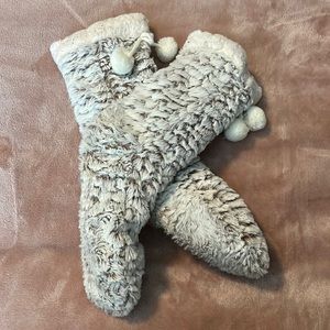 Super fuzzy sock slippers